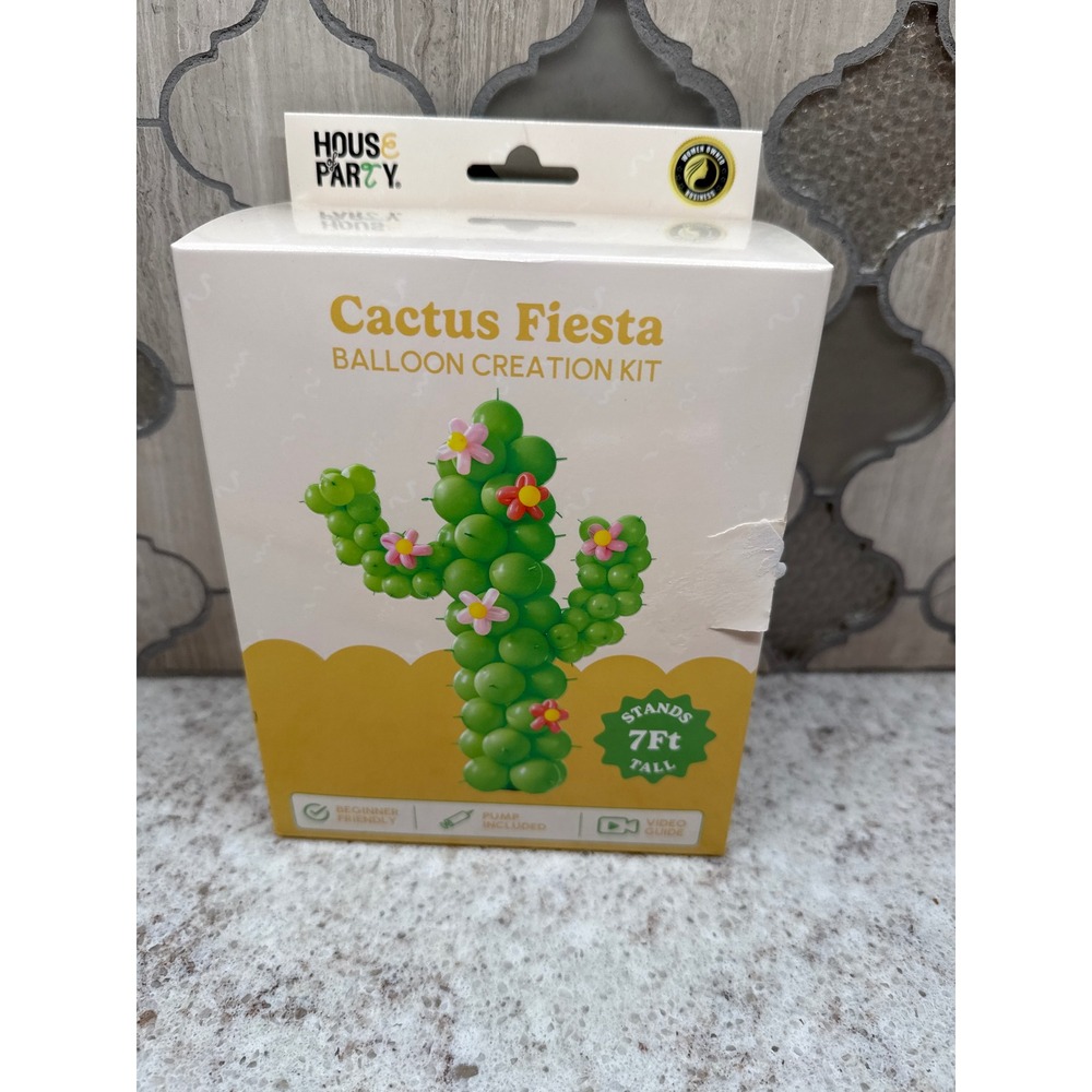 House & Party Cactus Fiesta Balloon Creation Kit 7Ft Tall DIY Decor with Pump
